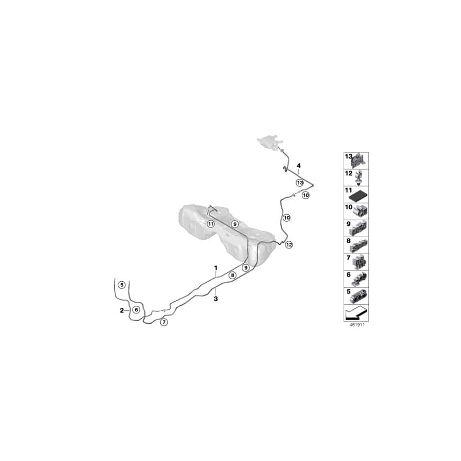 Genuine BMW 16127440385 G15 F91 G14 Fuel Feed Line (Inc. 840iX, M8 & M850iX)