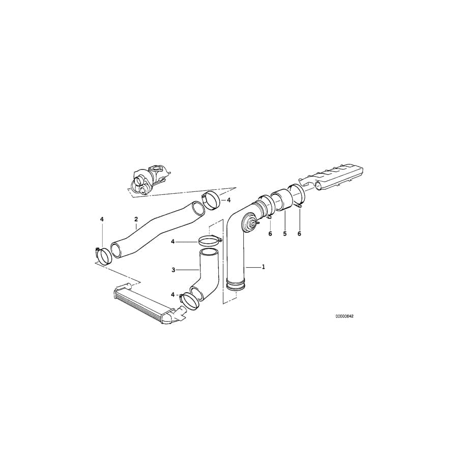 Genuine BMW 11612244459 E34 Pressure Hose Assy (Inc. 525tds)