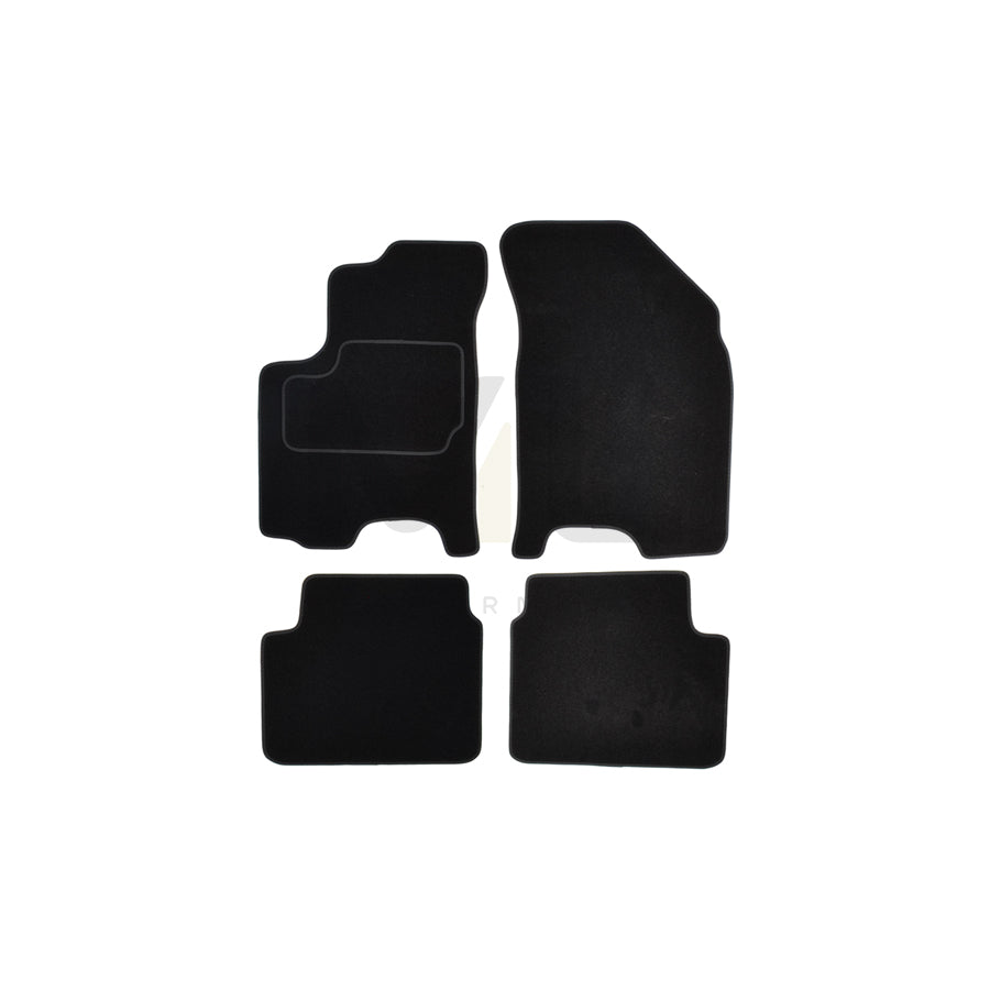 CUSTOPOL 122301 Floor mat set Textile, Front and Rear, Quantity: 4, Black