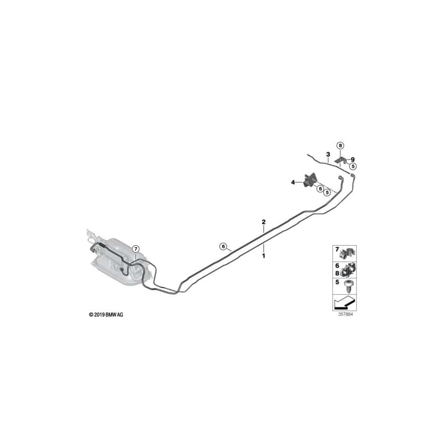 Genuine BMW 16127303959 Feed Line (Inc. i3s 94Ah Rex, i3 60Ah Rex & i3s 120Ah Rex)