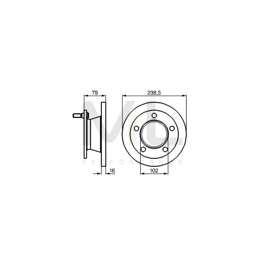 BOSCH 0 986 478 357 Brake Disc suitable for MERCEDES-BENZ 100 Solid, Oiled | ML Performance Car Parts