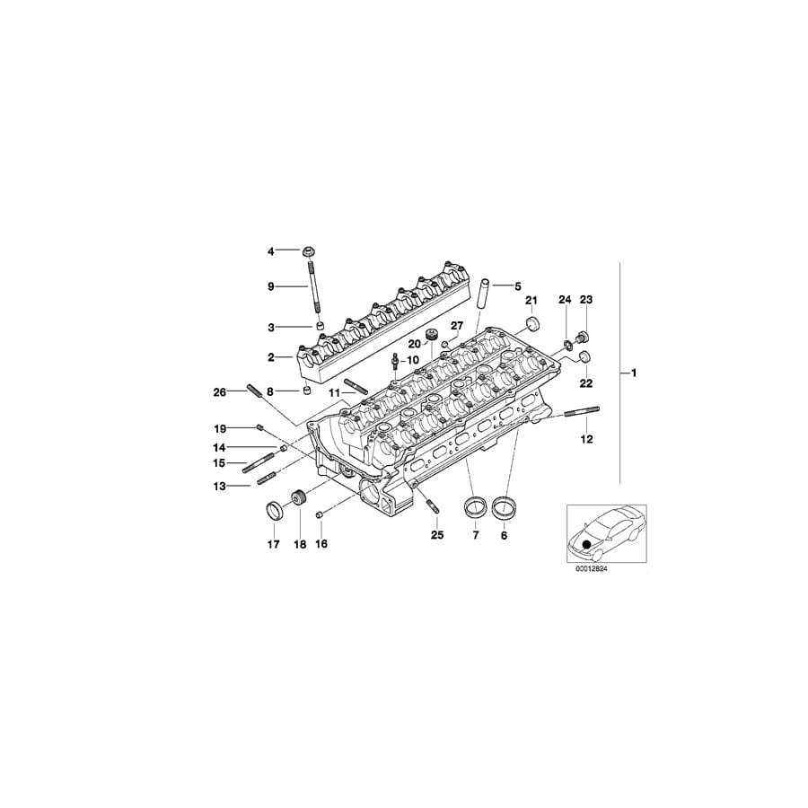 Genuine BMW 11121427918 E66 E46 E60 Stud Bolt M6X28 (Inc. 530i, X5 3.0i & Z4 2.2i)