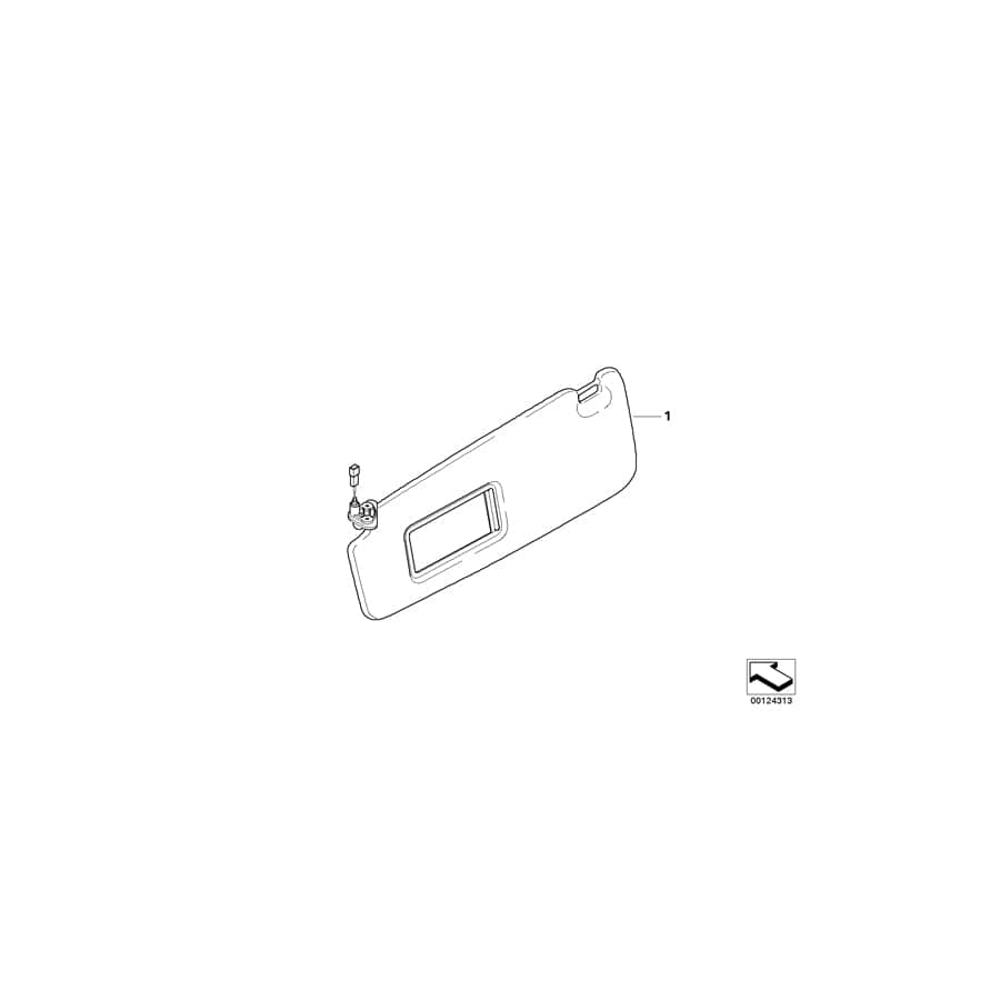 Genuine BMW 51167899048 E63 Right Sun Visor Make-Up Lamp ANTHRAZIT (Inc. 645Ci, 650i & M6)