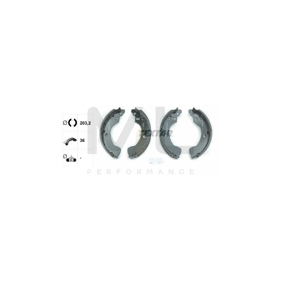 TEXTAR 91064400 Brake Shoe Set without handbrake lever, with accessories
