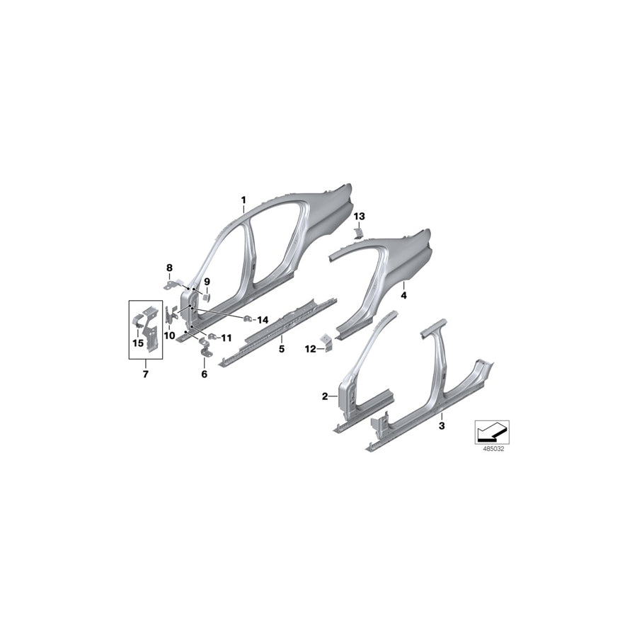 Genuine BMW 41357240499 F10 F11 Bracket, Side Panel, Entrance (Inc. 530i, 520i & 530dX)