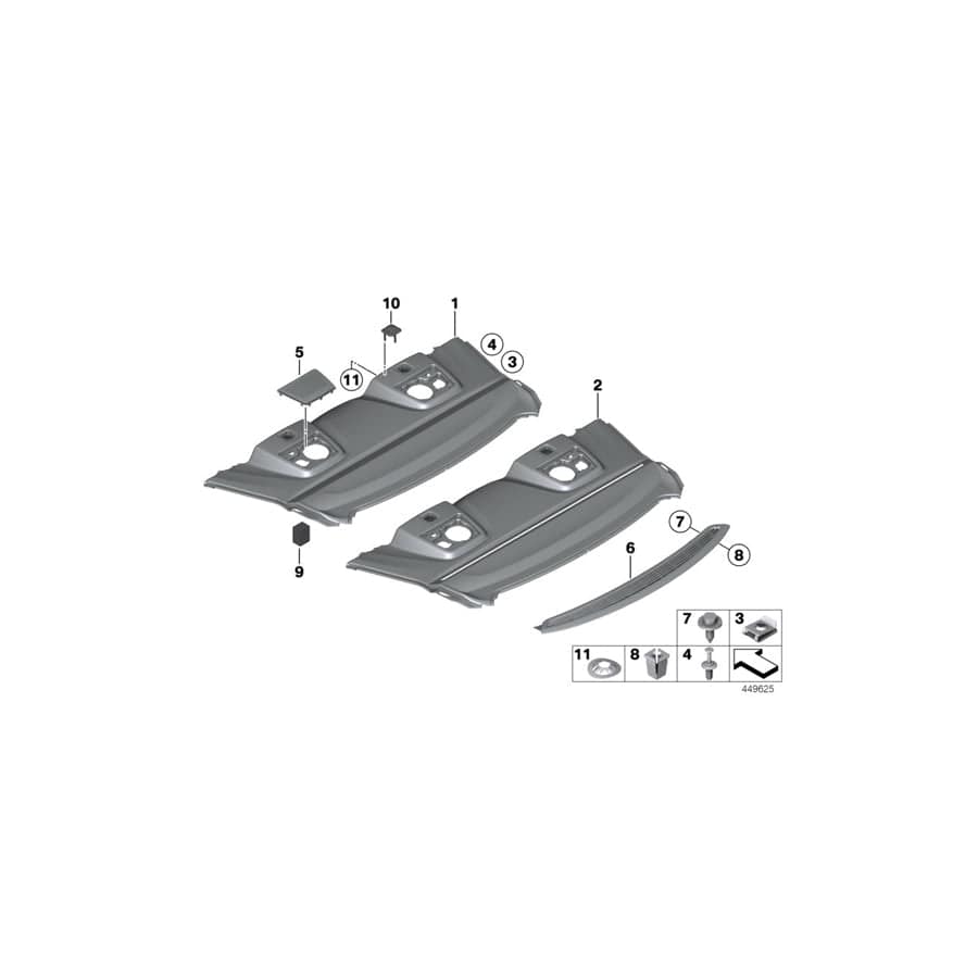 Genuine BMW 65139286664 Cover F Right Loudspeaker BANG & OLUFSEN (Inc. 650iX 4.0, 650iX & M6)
