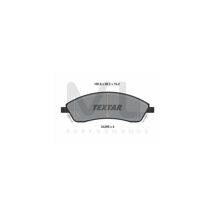 TEXTAR 2426801 Brake pad set with acoustic wear warning