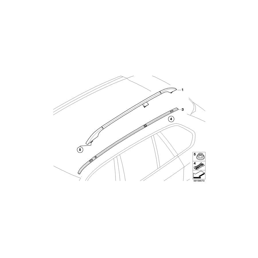 Genuine BMW 51137250392 E70 Roof Molding Right (Inc. X5 3.5d, X5 35iX & X5 3.0si)