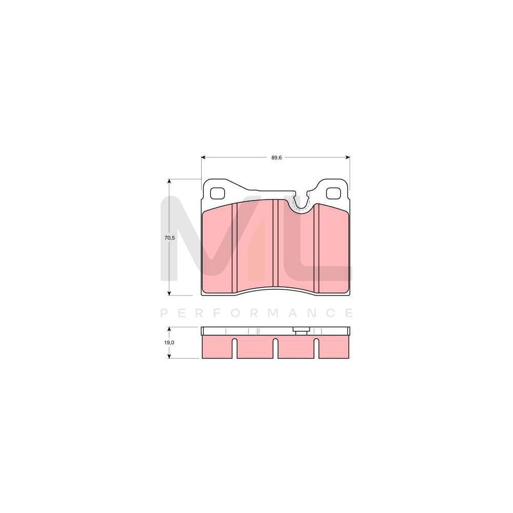 TRW Gdb261 Brake Pad Set Prepared For Wear Indicator