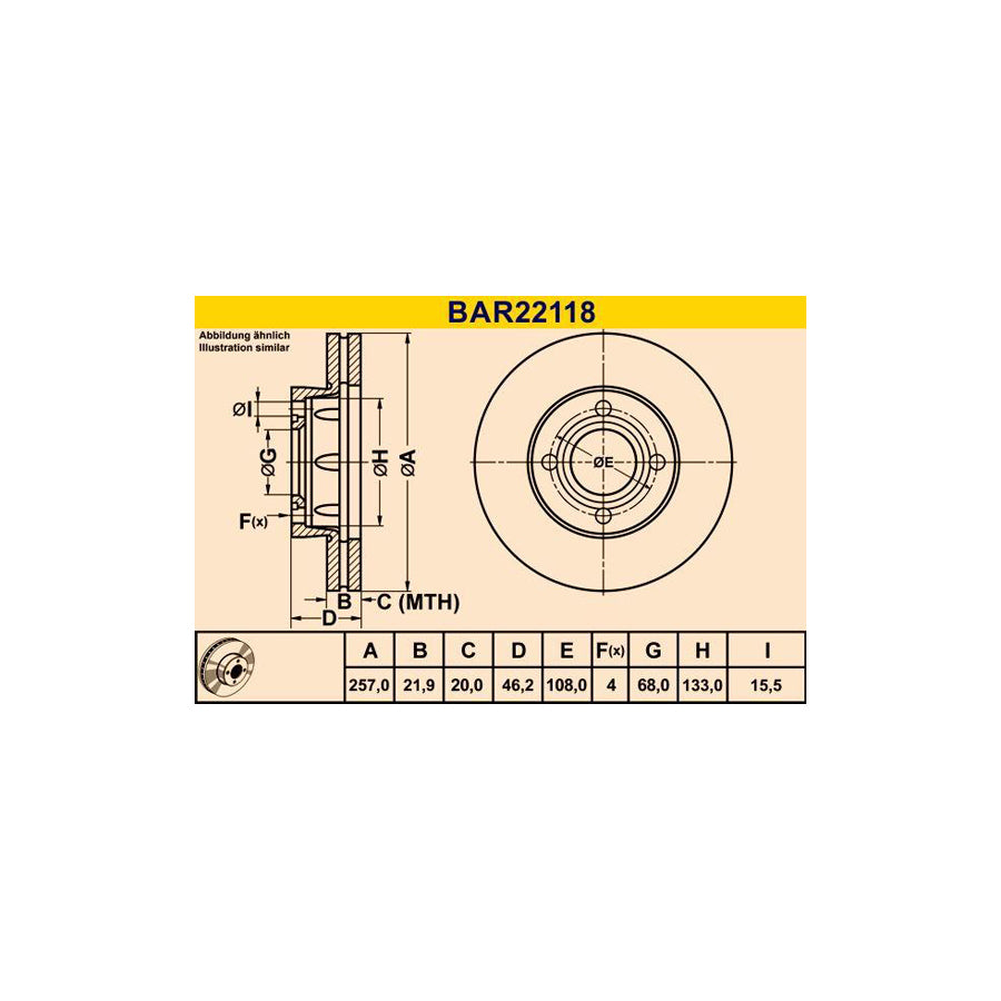 Barum Bar22118 Brake Disc