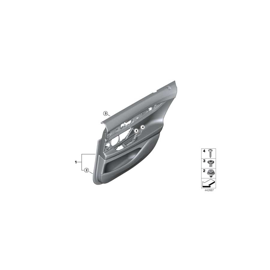 Genuine BMW 51427448249 G11 Door Lining Leather Rear Left SCHWARZ/BEIGE (Inc. 750dX, 730dX & 730i)