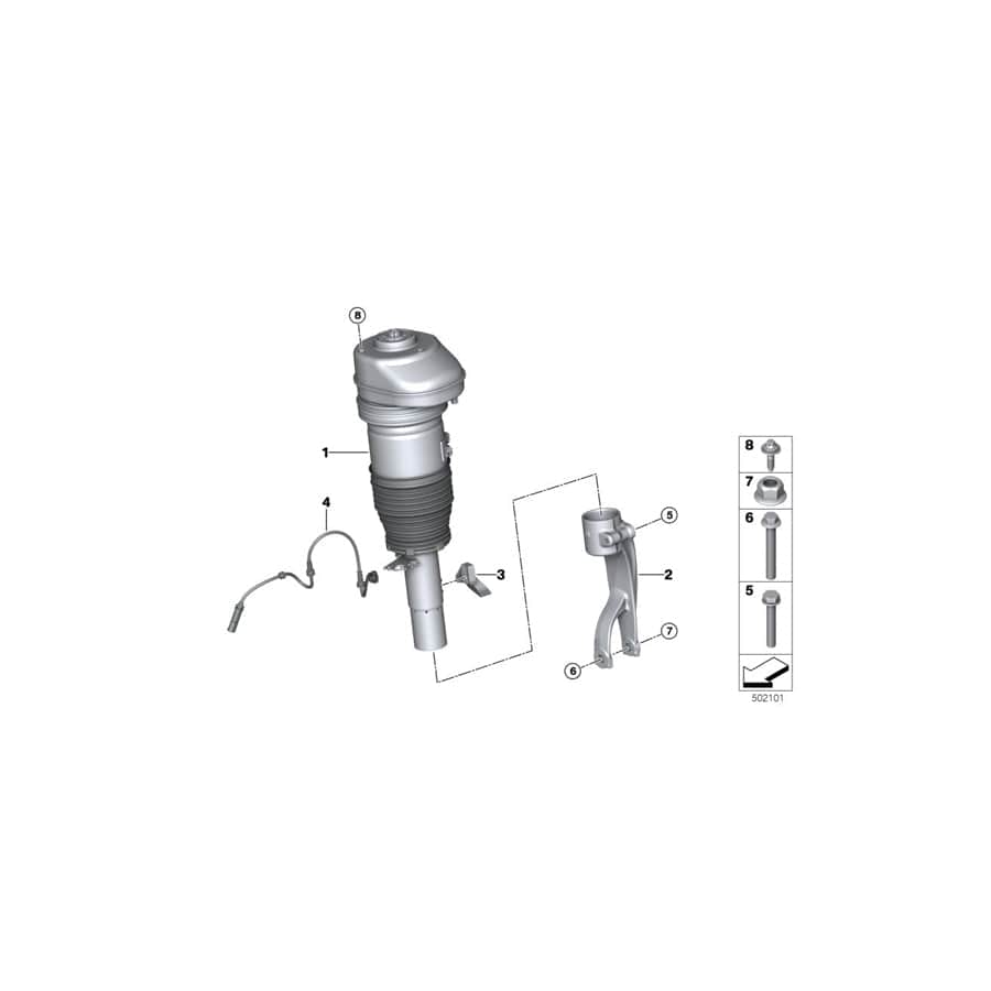 Genuine BMW 34526883126 G06 G07 Bracket, Wheelspeed Sensor, Right Spring strut, front (Inc. X6)