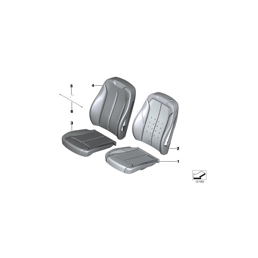 Genuine BMW 52107939814 Leather Cover For Basic Seat TERRA (Inc. 218i, 220d & 220dX)