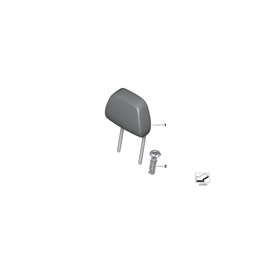 Genuine BMW 52207384917 F39 F48 Headrest Imitation Leather SCHWARZ (Inc. X1 28iX, X1 28i & X2 M35iX)