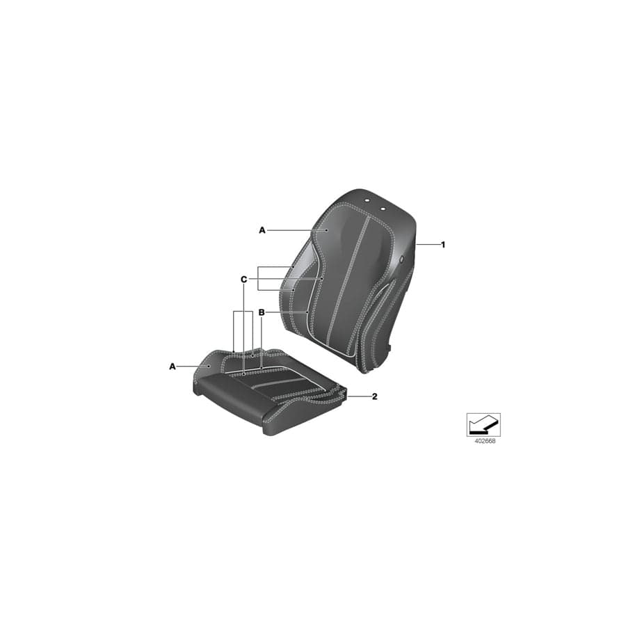 Genuine BMW 52107989253 F15 F16 Sports Seat Cover Leather INDIVIDUAL (Inc. X5 28iX, X6 35iX & X5 25d)