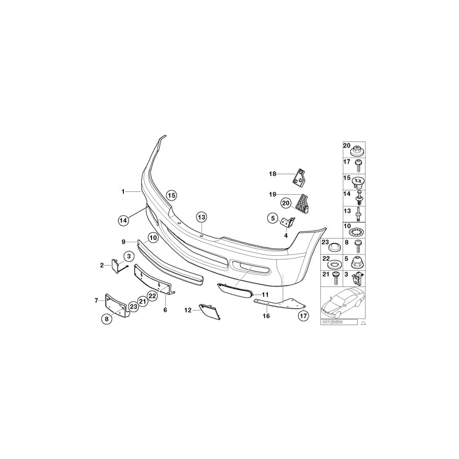 Genuine BMW 51118401815 E36 Trim Cover, Bumper, Primed, Front (Inc. Z3 1.9)