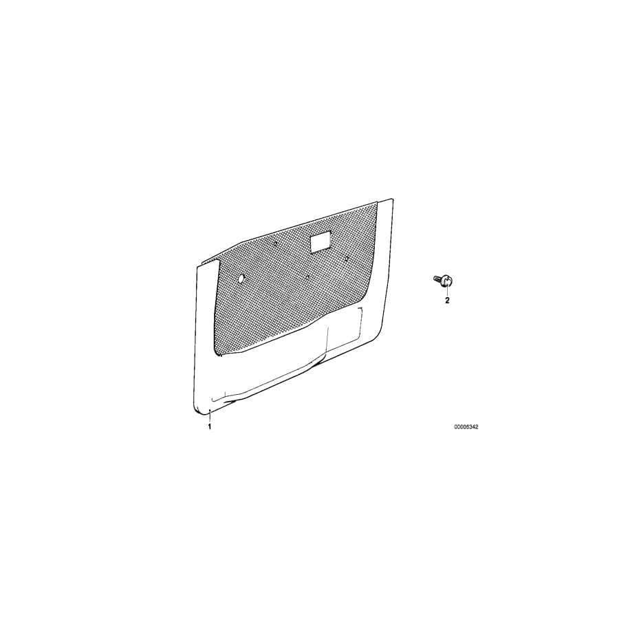Genuine BMW 51411921078 E28 Door Trim Panel, Fabric, Front Right PACIFIC (Inc. 528i, 520i & 528e)