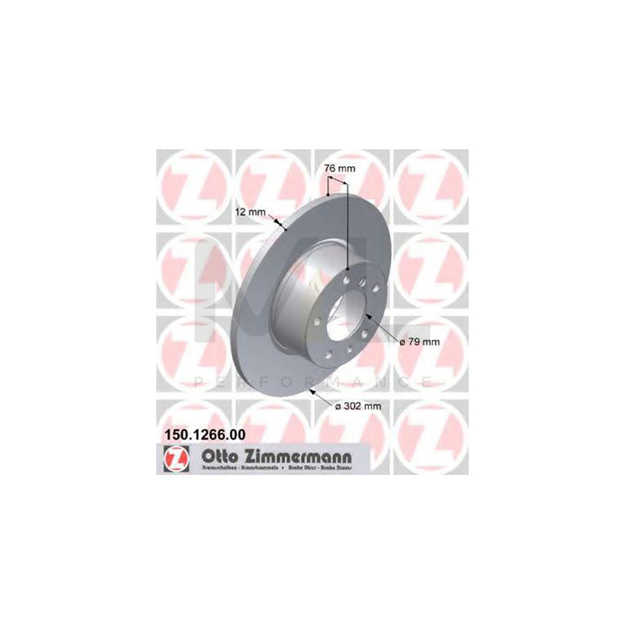 ZIMMERMANN 150.1266.00 Brake Disc for BMW 5 Series Solid, High-carbon - 1 piece