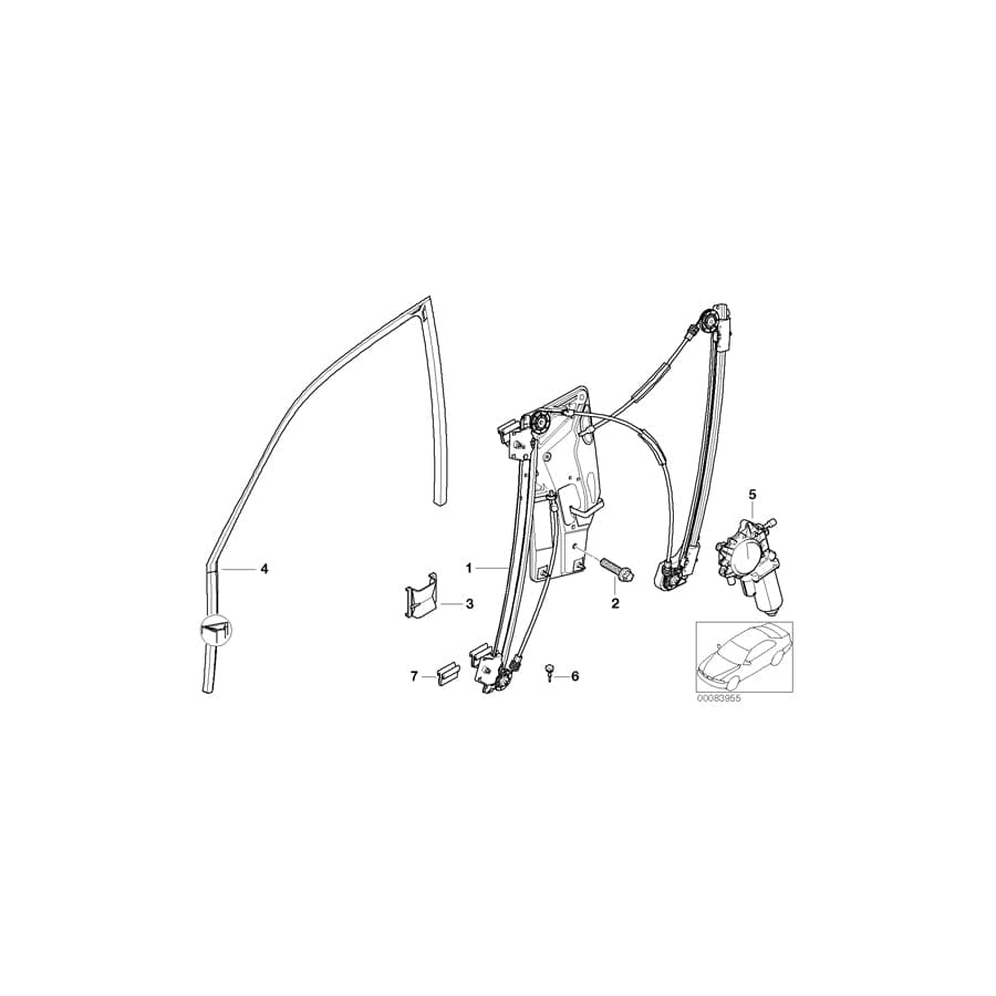 Genuine BMW 51328226874 E39 Front Right Window Guide (Inc. 525d, 525i & 528i)