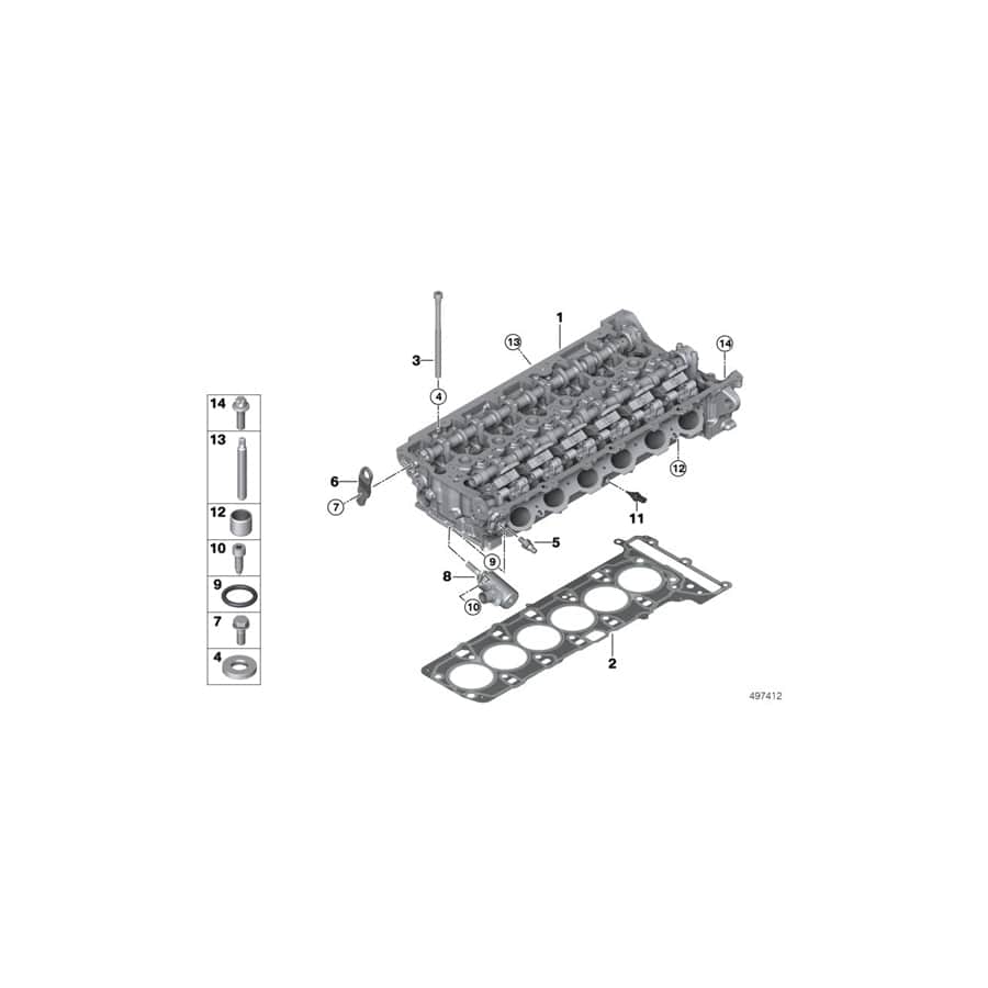 Genuine BMW 11127934494 G15 G05 G07 Cylinder Head With Valve Gear (Inc. 745Le, X6 40iX & X5 40i)