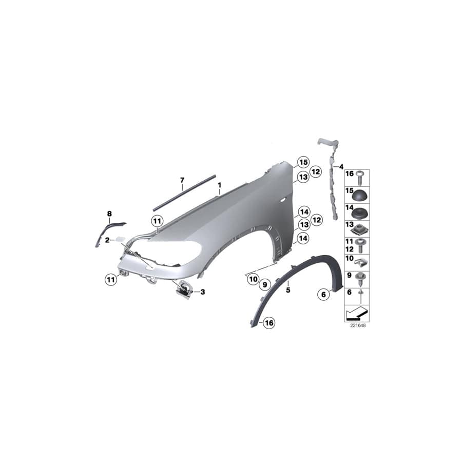 Genuine BMW 51657222992 E70 Side Panel, Primed, Front Right (Inc. X5)