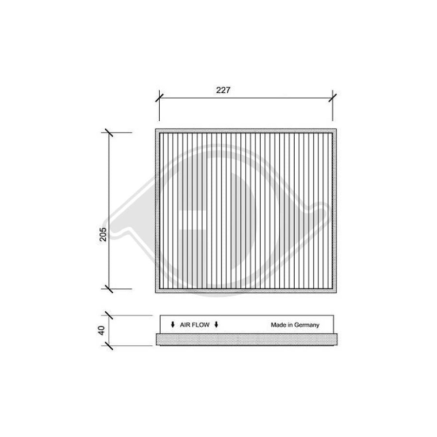 DIEDERICHS DCI1083 Pollen Filter Suitable For Mercedes-Benz Ml-Class (W163)