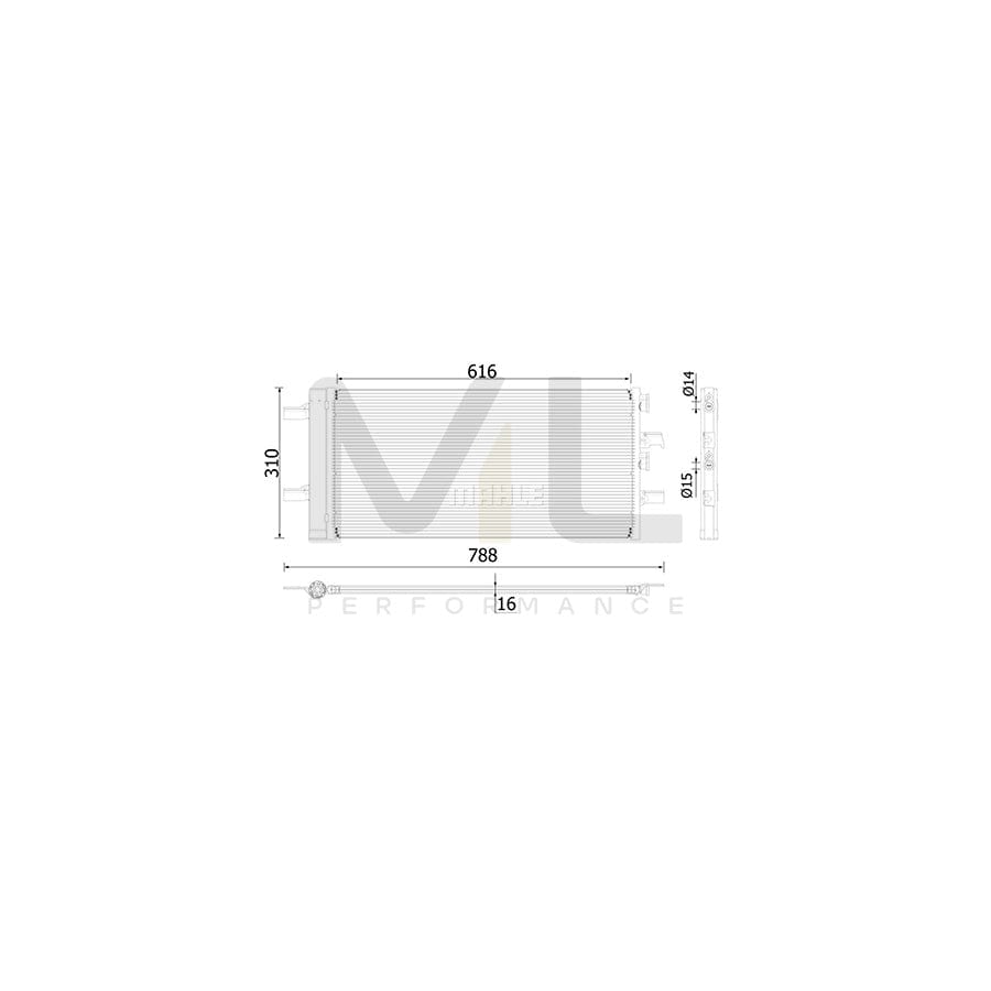 MAHLE ORIGINAL AC 891 000P Air conditioning condenser with dryer | ML Performance Car Parts