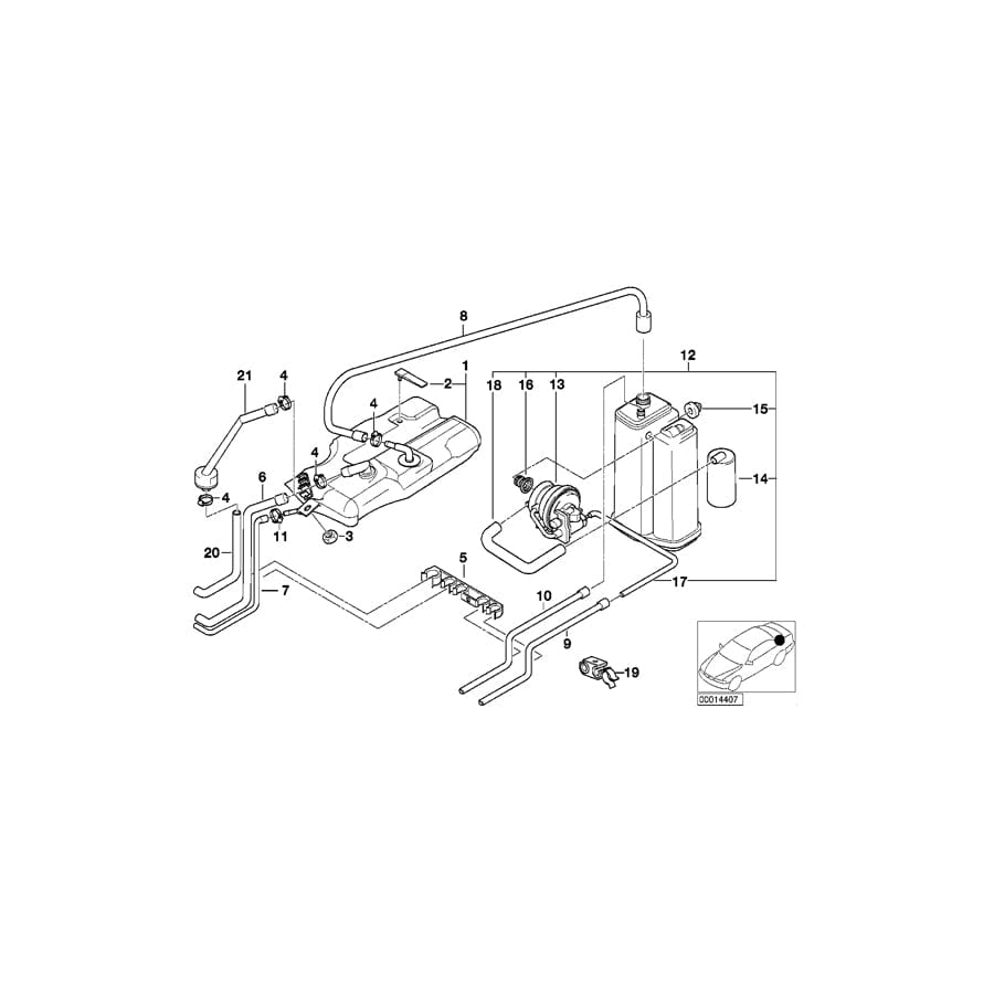 Genuine BMW 16131183597 E39 E38 Pressure Hose Assy (Inc. 740iL, 740iLP & 740i)