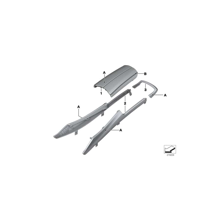 Genuine BMW 51167983059 F07 Set Of Covers, Center Console AMAROBRAUN (Inc. 550iX 4.0, 550i & 550iX 4.4)
