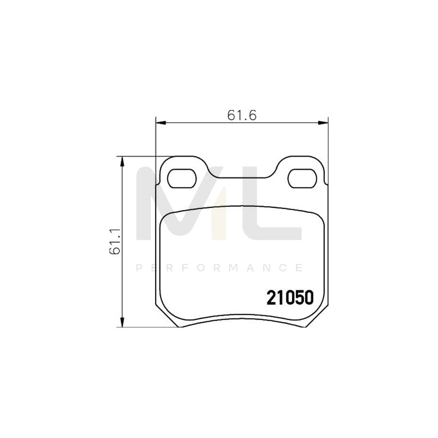 TEXTAR 2105001 Brake pad set not prepared for wear indicator