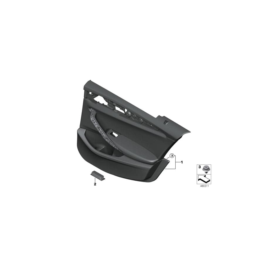 Genuine BMW 51427477190 G30 G31 Door Trim Panel, Rear, Right COGNAC (Inc. 525d, 520d & M550dX)