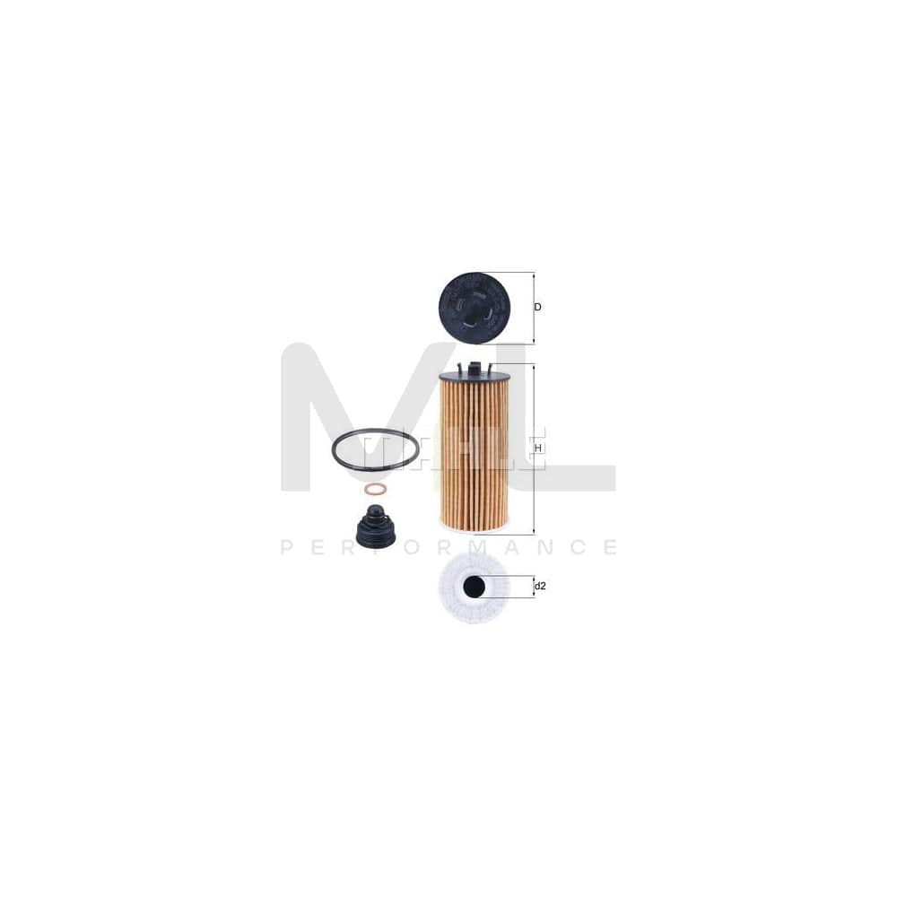 MAHLE ORIGINAL OX 815/1D Oil Filter Incl. Gasket Set, Filter Insert | ML Performance Car Parts