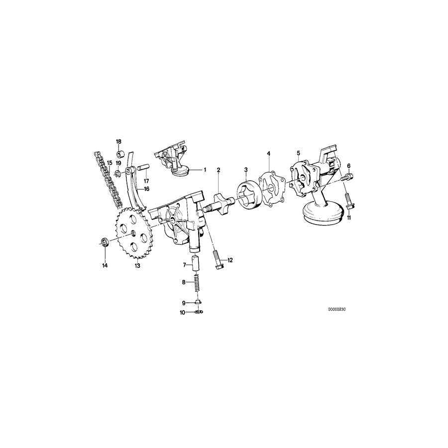 Genuine BMW 11411289145 E34 E32 Oil Pump Cover (Inc. 535i, 735iL & 735i)