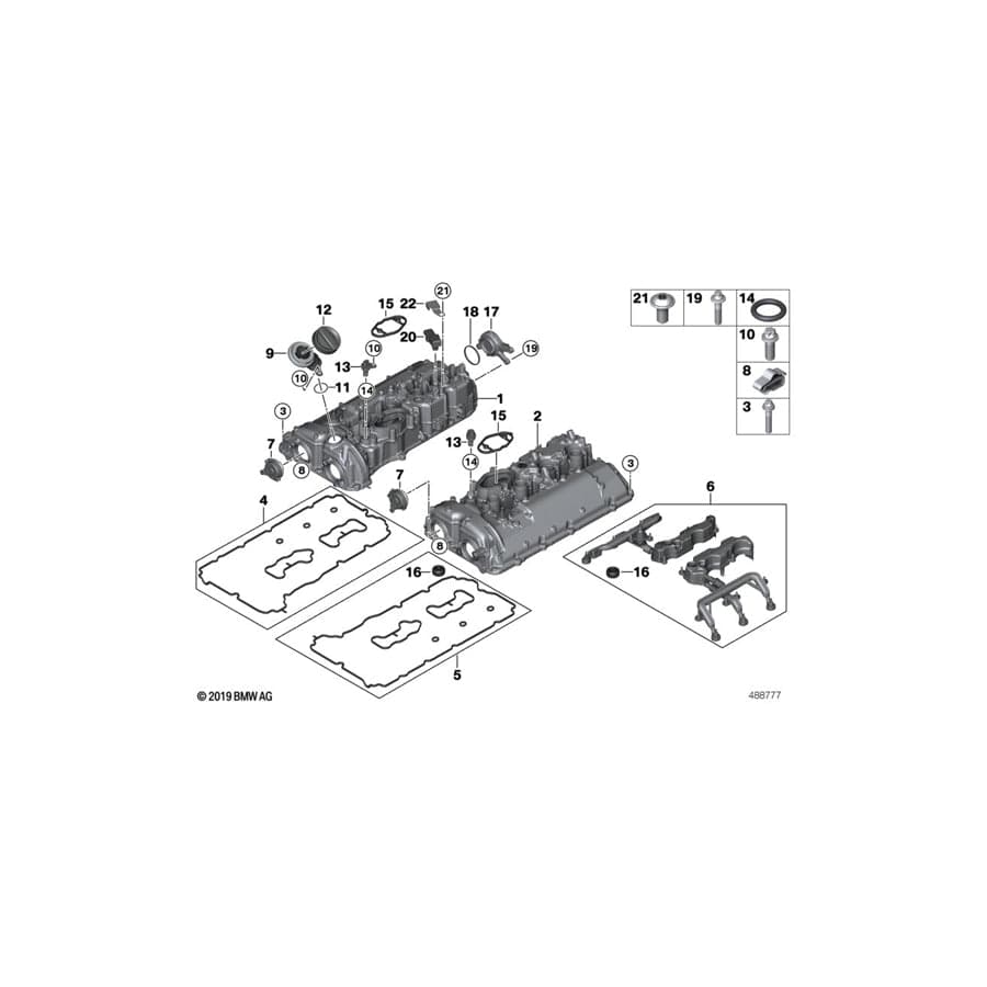 Genuine BMW 11127935127 G14 G30 G12 Oil Filler Neck (Inc. M850iX, M550iX & 750LiX)