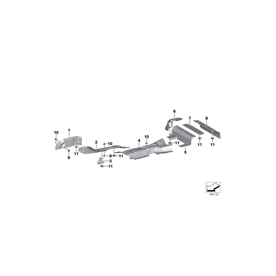 Genuine BMW 51487441910 G29 Heat Insulator Rear Silencer (Inc. Z4 20i, Z4 30i & Z4 M40i)