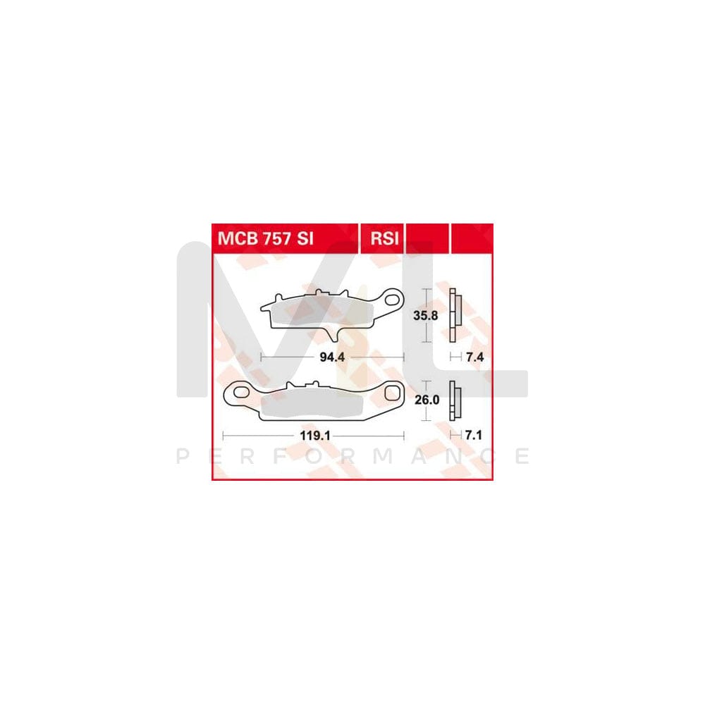TRW Sinter Offroad Mcb757Si Brake Pad Set