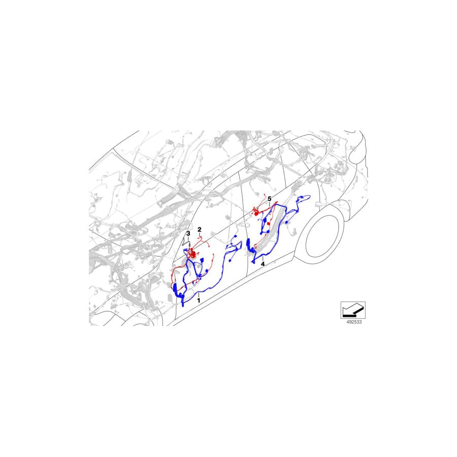 Genuine BMW 61128734060 G05 Door Wiring Harness, Rear (Inc. X5)