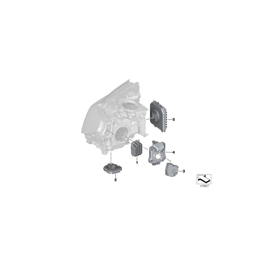 Genuine BMW 63117214943 G30 F90 G32 Led Module For Turn Signal, Left (Inc. 540i, 530iX & M5)