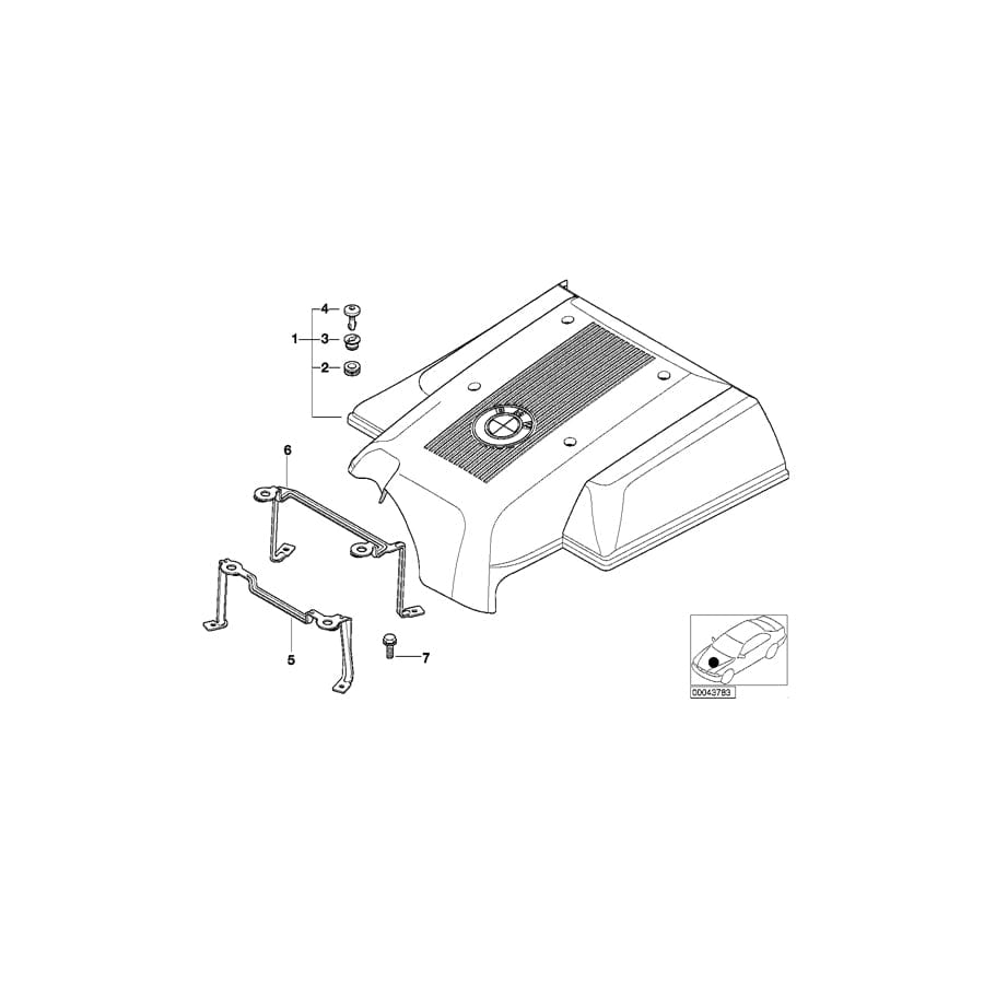 Genuine BMW 11617510108 E53 Bracket Rear (Inc. X5 4.4i & X5 4.6is)