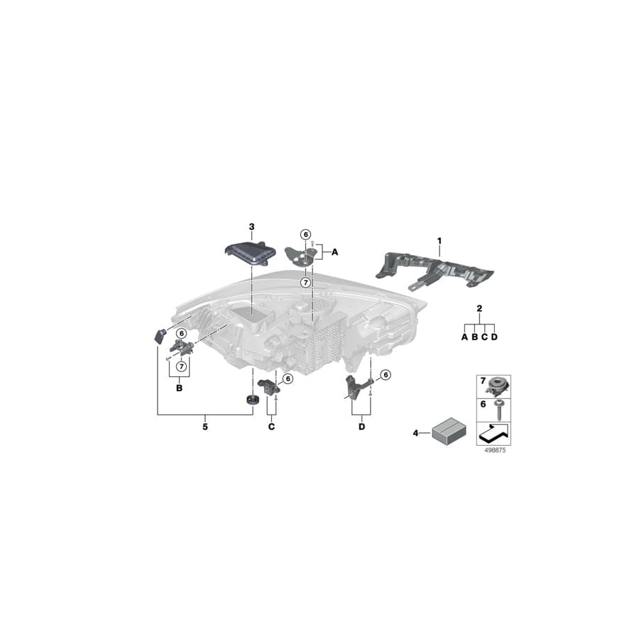Genuine BMW 63119448113 F40 F44 Repair Kit, Left Headlight (Inc. 218i, 228iX & 220d)