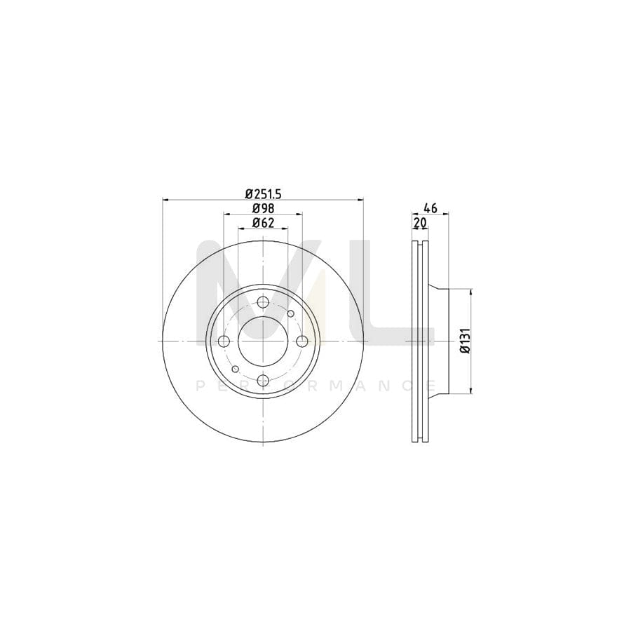 TEXTAR 92065600 Brake Disc Internally Vented, without wheel hub, without wheel studs - 1 piece