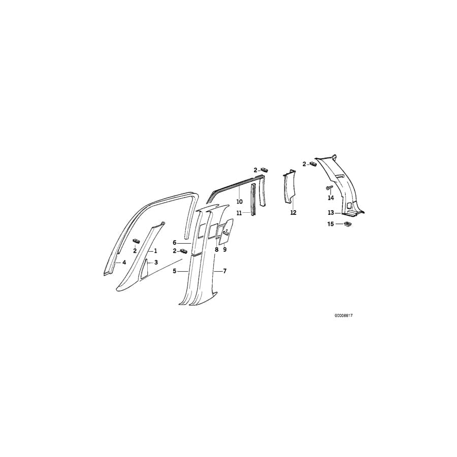 Genuine BMW 51438148646 E34 Covering Apron Right PERGAMENT (Inc. 525td, 540i & 520i)