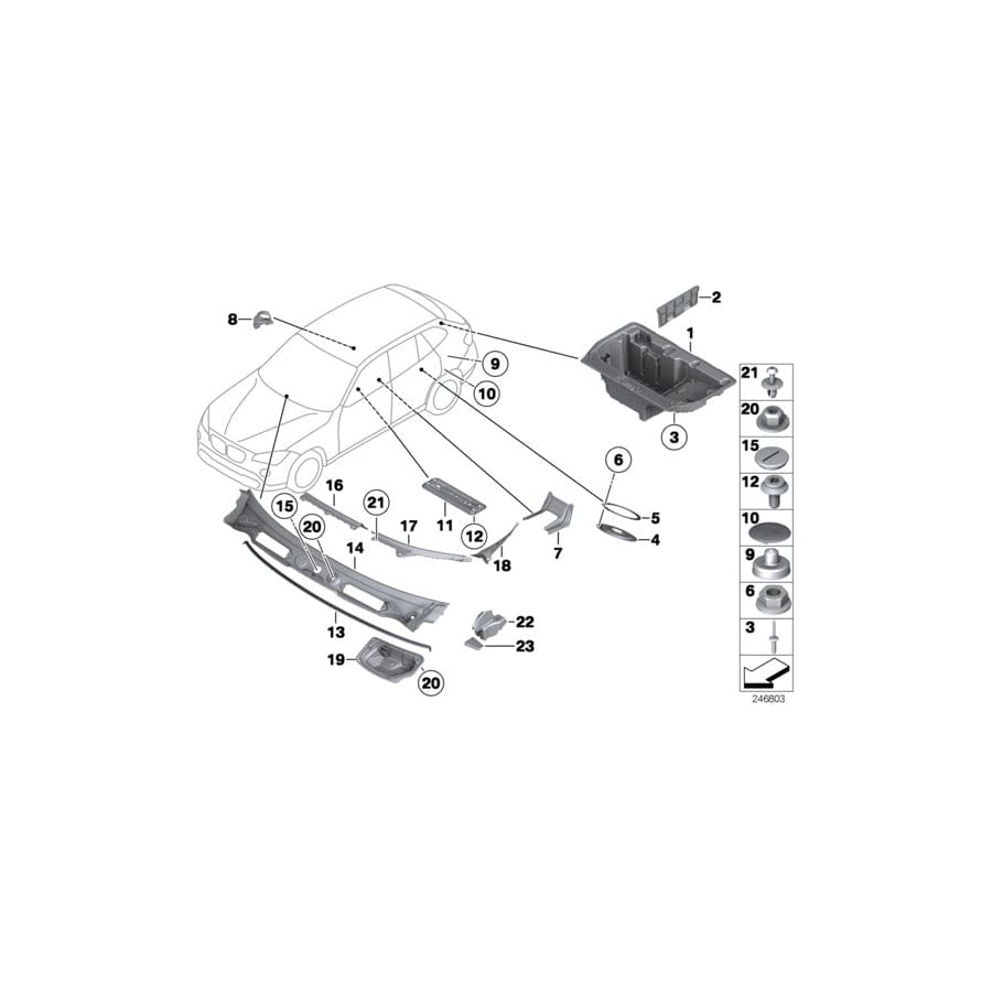 Genuine BMW 51712993433 E84 Cover, Windshield (Inc. X1 35iX, X1 18d & X1 18i)