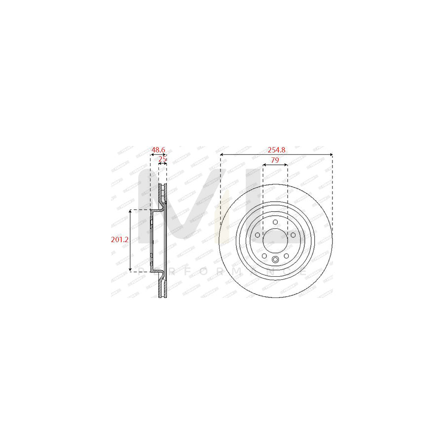 Ferodo DDF2550C-1 Brake Disc Vented, Coated - Pair