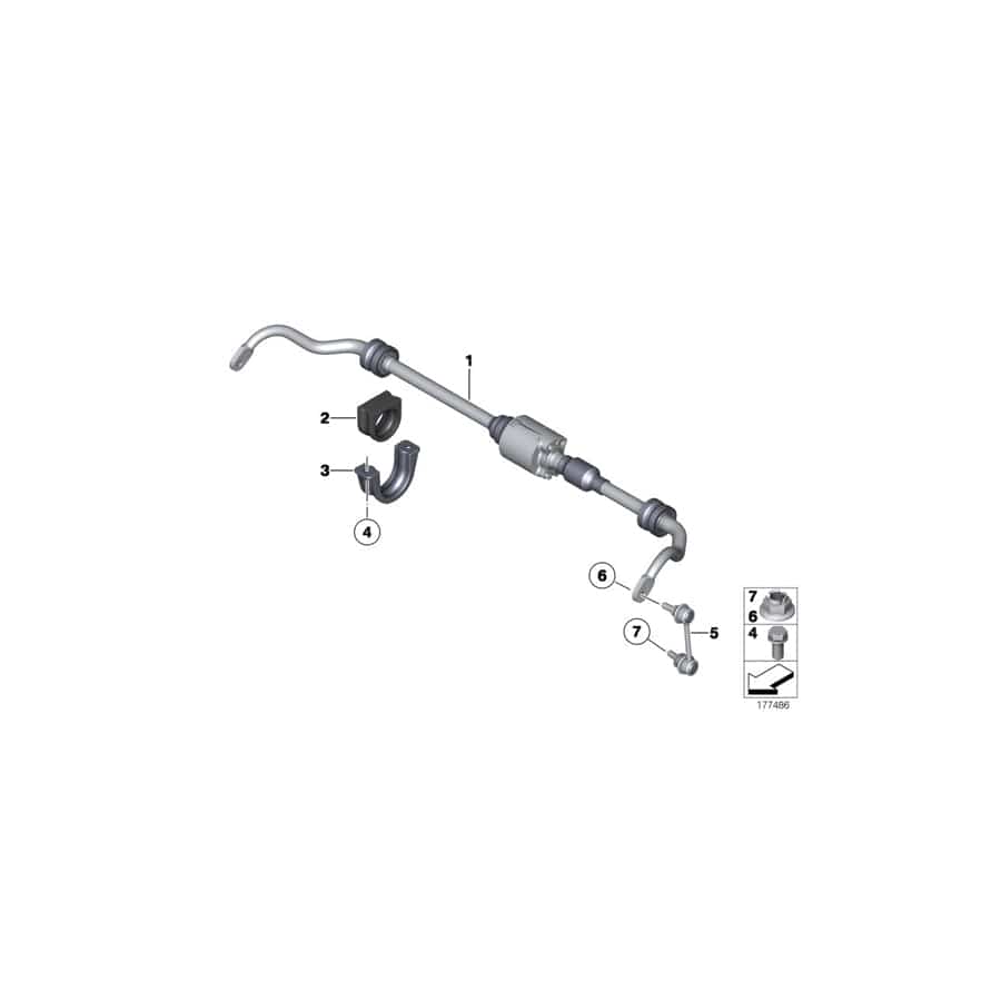 Genuine BMW 37126775187 F02 F01 Active Stabilizer Bar (Inc. 750LiX 4.0, 730dX & 740Li)