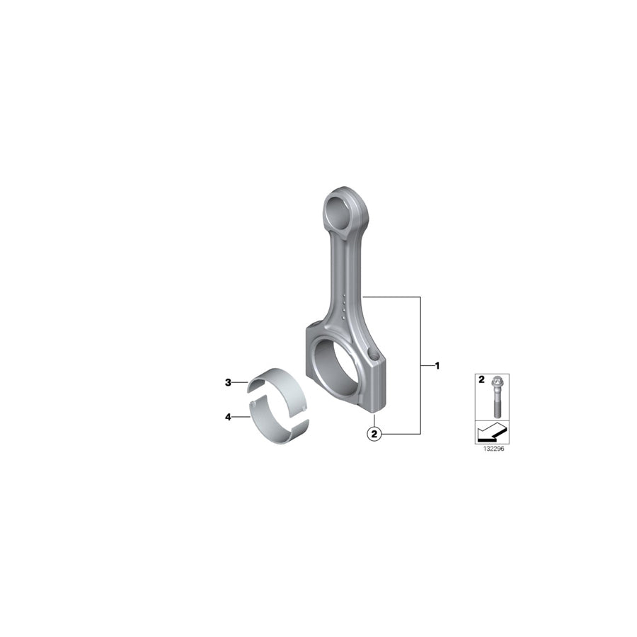Genuine BMW 11247589537 E87 E90 E91 Set Connecting Rod (Inc. 116i 1.6 & 316i)