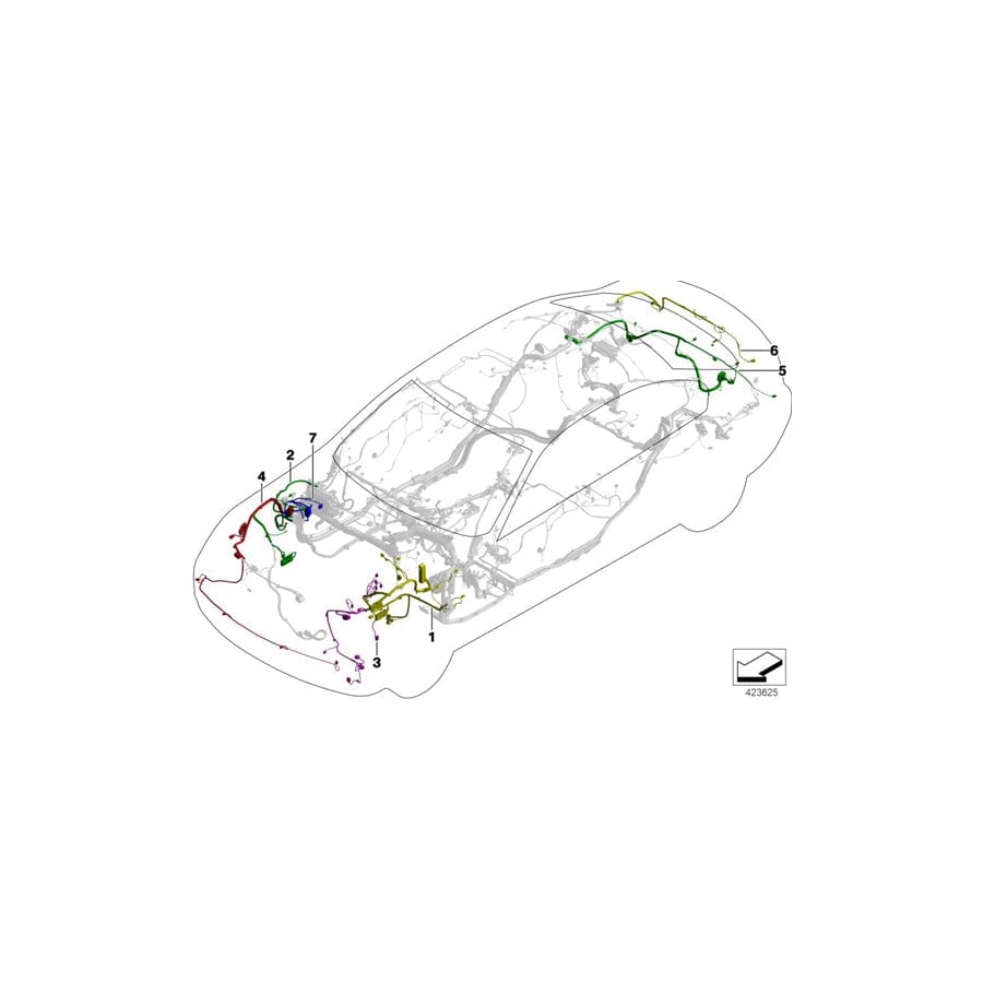 Genuine BMW 61119183914 E90 E92 E93 Rep. Wiring Harness, Front Sector, Right (Inc. M3)