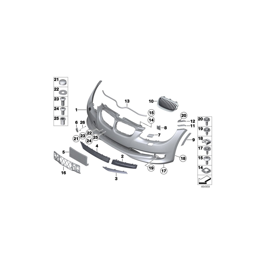 Genuine BMW 51117256083 E92 E93 Trim Cover, Bumper, Primed, Front PDC (Inc. 328xi, 335xi & 335i)