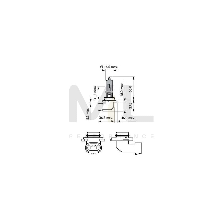 PHILIPS 9005WVUB1 Bulb, spotlight HB3 12V 60W P20d Halogen