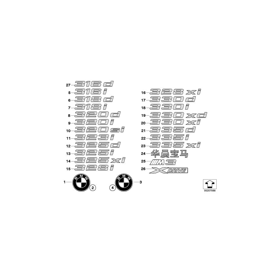Genuine BMW 51147224615 E91 F13 F07 Lettering Left - X-DRIVE - (Inc. 535iX, 525dX & 530dX)